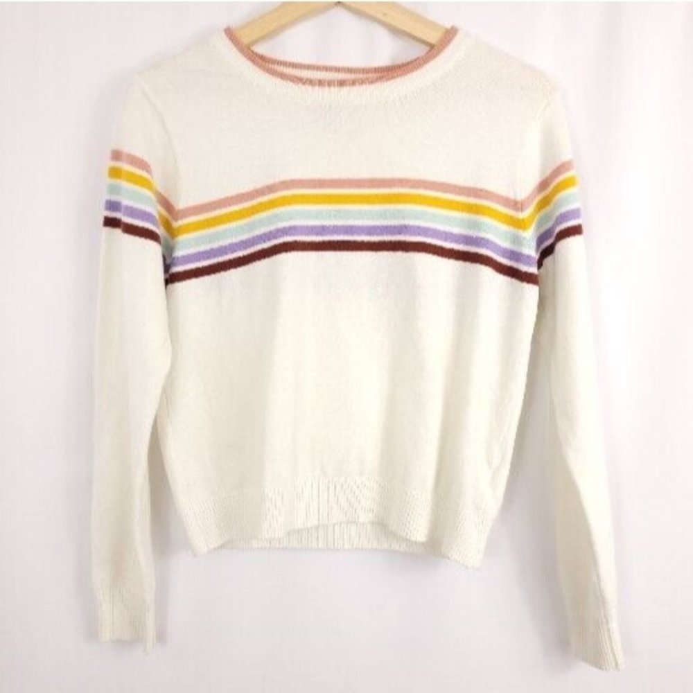 Forever 21 Soft Rainbow Sweater Size L